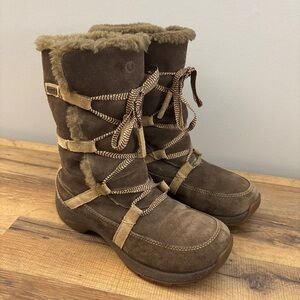 Ulu Talkeetna Suede Shearling Waterproof Winter Snow Boot Brown Women’s